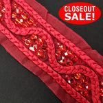 CLOSEOUT! 4.5 yards Acrylic Stones Braided Trim, Available in 6 Different Colors, COT-157