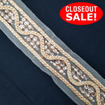 CLOSEOUT! 4.5 yards Acrylic Stones Braided Trim, Available in 6 Different Colors, COT-157