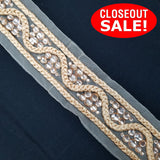 CLOSEOUT! 4.5 yards Acrylic Stones Braided Trim, Available in 6 Different Colors, COT-157