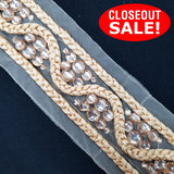 CLOSEOUT! 4.5 yards Acrylic Stones Braided Trim, Available in 6 Different Colors, COT-157