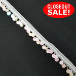 CLOSEOUT! 9 yards Paillettes Sequin Beaded Fringe , Available in 6 Different Colors , COT-113