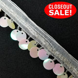 CLOSEOUT! 9 yards Paillettes Sequin Beaded Fringe , Available in 6 Different Colors , COT-113