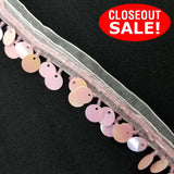 CLOSEOUT! 9 yards Paillettes Sequin Beaded Fringe , Available in 6 Different Colors , COT-113