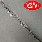 CLOSEOUT! 9 yards Paillettes Sequin Beaded Fringe , Available in 6 Different Colors , COT-113