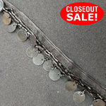 CLOSEOUT! 9 yards Paillettes Sequin Beaded Fringe , Available in 6 Different Colors , COT-113