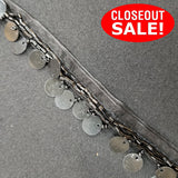 CLOSEOUT! 9 yards Paillettes Sequin Beaded Fringe , Available in 6 Different Colors , COT-113