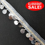 CLOSEOUT! 9 yards Paillettes Sequin Beaded Fringe , Available in 6 Different Colors , COT-113