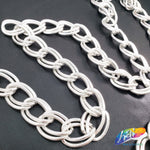 1" Double Layered Silver Oval Curb Chain, CH-124