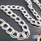 1" Double Layered Silver Oval Curb Chain, CH-124