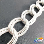 1" Double Layered Silver Oval Curb Chain, CH-124