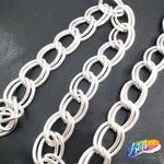 1" Double Layered Silver Oval Curb Chain, CH-124