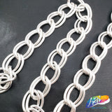 1" Double Layered Silver Oval Curb Chain, CH-124