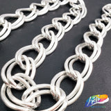 1" Double Layered Silver Oval Curb Chain, CH-124