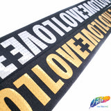 1 1/2" LOVE Metallic Sequins Elastic, EST-002