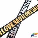 1 1/2" LOVE Metallic Sequins Elastic, EST-002