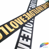 1 1/2" LOVE Metallic Sequins Elastic, EST-002