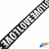 1 1/2" LOVE Metallic Sequins Elastic, EST-002