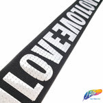 1 1/2" LOVE Metallic Sequins Elastic, EST-002