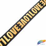 1 1/2" LOVE Metallic Sequins Elastic, EST-002