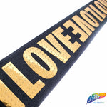 1 1/2" LOVE Metallic Sequins Elastic, EST-002