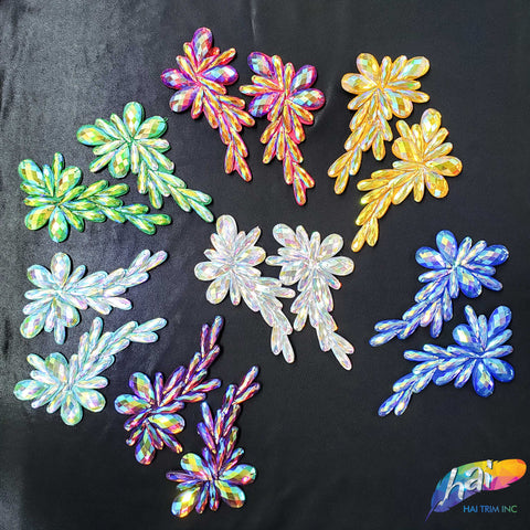 Color AB Resin Stone Motif Applique (sold by pair), NAS-002
