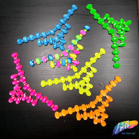 Neon Resin Stone Motif Necklace Applique, NAS-004