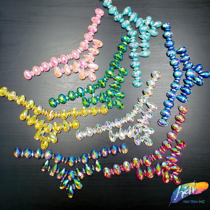 Color AB Resin Stone Motif Necklace Applique , NAS-001