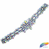 Color AB Resin Stone Motif Belt Applique, NAS-026
