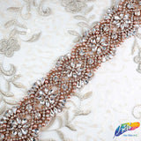 2" Pearl Beaded Crystal Rhinestone Trim with Glass Stones (sold by yard piece), BRT-038