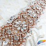 2" Pearl Beaded Crystal Rhinestone Trim with Glass Stones (sold by yard piece), BRT-038