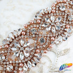 2" Pearl Beaded Crystal Rhinestone Trim with Glass Stones (sold by yard piece), BRT-038