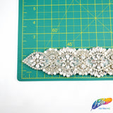 2" Pearl Beaded Crystal Rhinestone Trim with Glass Stones (sold by yard piece), BRT-038