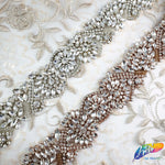 1 3/4" Beaded Crystal Rhinestone Trim with Glass Stones (sold by yard piece), BRT-036