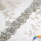 1 3/4" Beaded Crystal Rhinestone Trim with Glass Stones (sold by yard piece), BRT-036