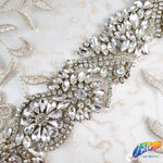 1 3/4" Beaded Crystal Rhinestone Trim with Glass Stones (sold by yard piece), BRT-036