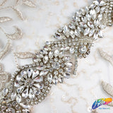 1 3/4" Beaded Crystal Rhinestone Trim with Glass Stones (sold by yard piece), BRT-036
