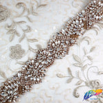 1 3/4" Beaded Crystal Rhinestone Trim with Glass Stones (sold by yard piece), BRT-036