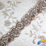 1 3/4" Beaded Crystal Rhinestone Trim with Glass Stones (sold by yard piece), BRT-036