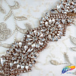 1 3/4" Beaded Crystal Rhinestone Trim with Glass Stones (sold by yard piece), BRT-036