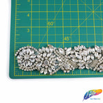 1 3/4" Beaded Crystal Rhinestone Trim with Glass Stones (sold by yard piece), BRT-036