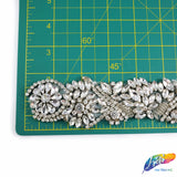 1 3/4" Beaded Crystal Rhinestone Trim with Glass Stones (sold by yard piece), BRT-036