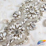 1 7/8" Pearl Beaded Crystal Rhinestone Trim (sold by yard piece), BRT-037