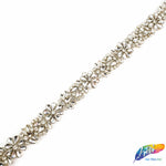 1" Crystal Rhinestone Trim with Glass Stones (sold by yard piece), BRT-041