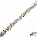 1" Crystal Rhinestone Trim with Glass Stones (sold by yard piece), BRT-041