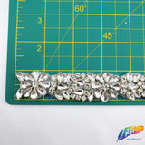 1" Crystal Rhinestone Trim with Glass Stones (sold by yard piece), BRT-041