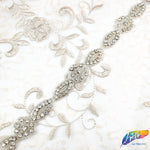1” Navette Flower Beaded Rhinestone Trim (sold by yard piece), BRT-006