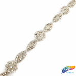 1” Navette Flower Beaded Rhinestone Trim (sold by yard piece), BRT-006