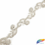 1 3/4" Beaded Crystal Rhinestone Trim (sold by yard piece), BRT-043