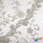 1 3/4" Beaded Crystal Rhinestone Trim (sold by yard piece), BRT-043