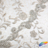 1 3/4" Beaded Crystal Rhinestone Trim (sold by yard piece), BRT-043